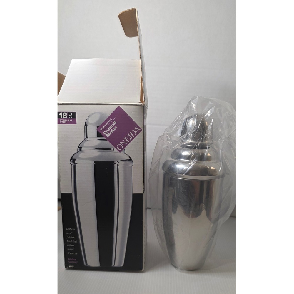 Oneida 18/8 Stainless Steel Cocktail Shaker New Open‎ Box Barware